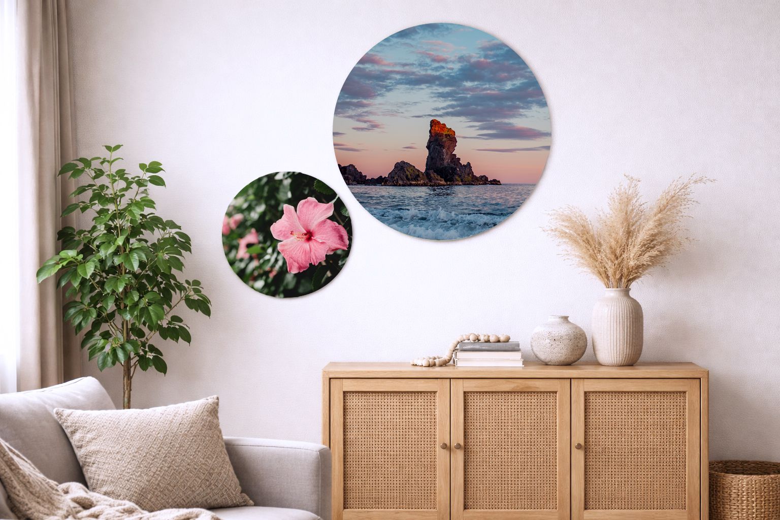 Rundes Wandbild im Interieur