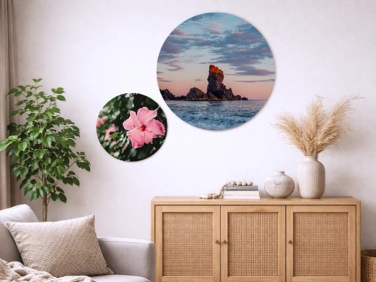 Rundes Wandbild im Interieur