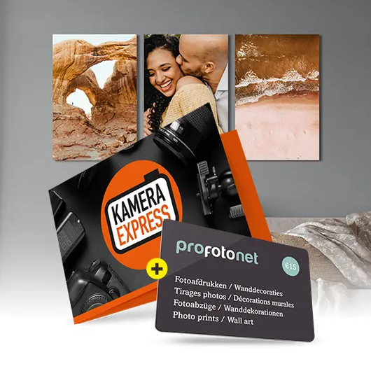 Voucher Profotonet avec la carte cadeau Kamera Express