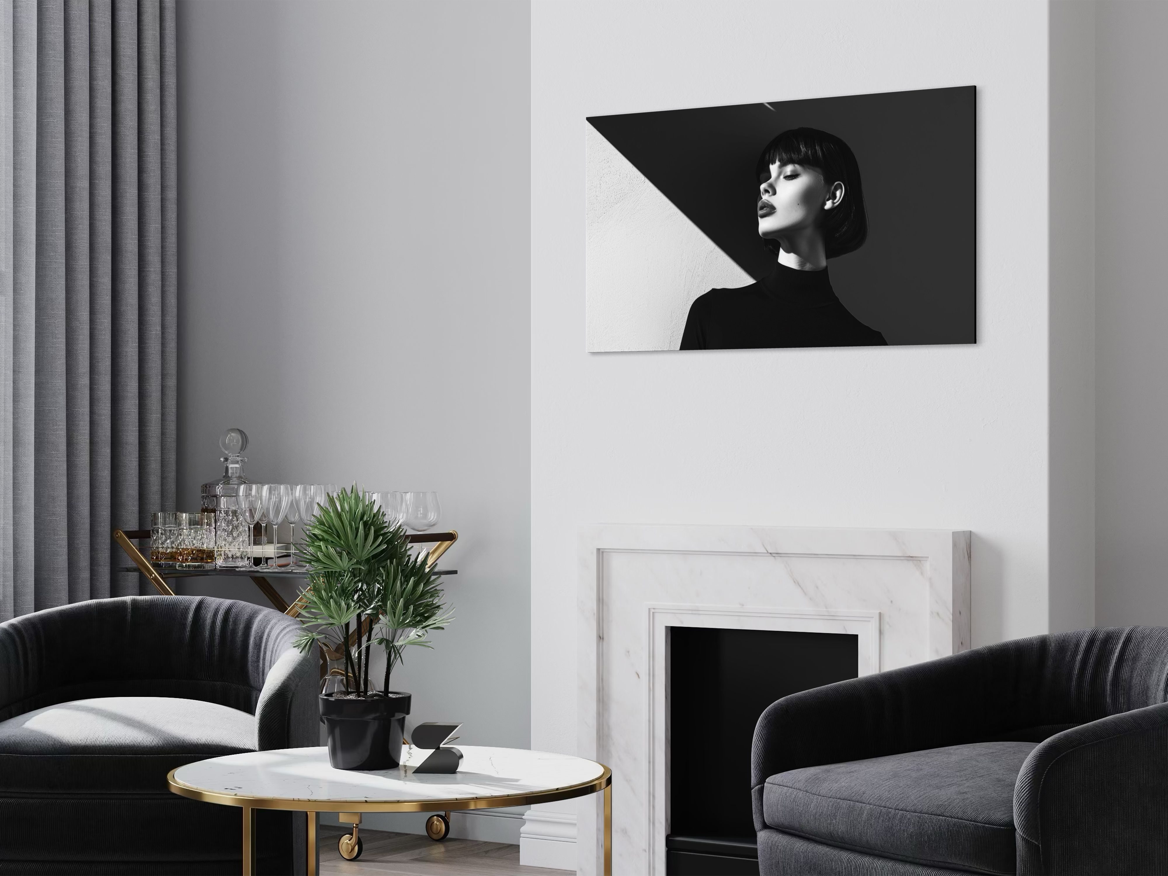 Direktdruck auf Alu-Dibond im Wohnzimmer