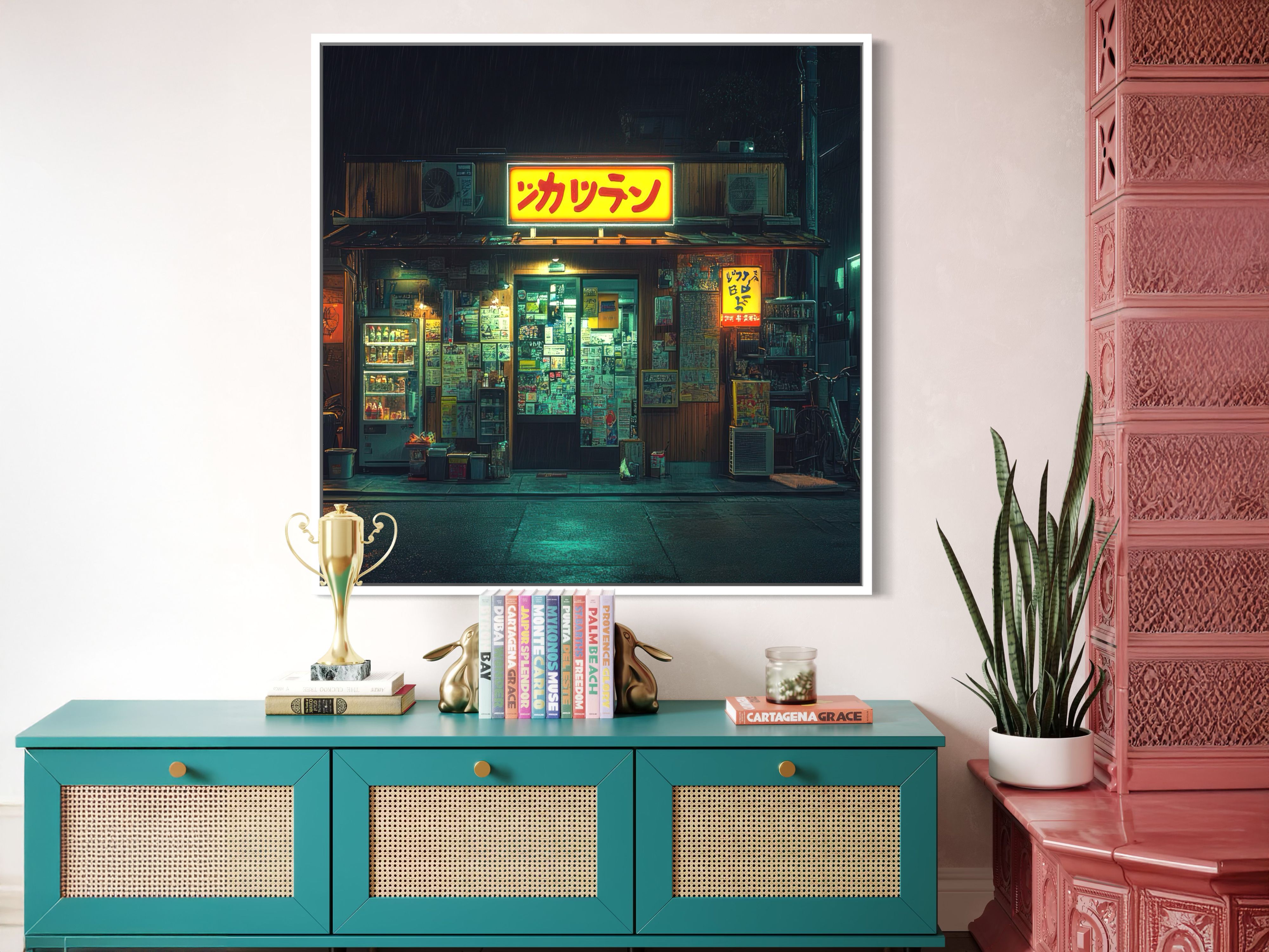 Foto hinter Plexiglas mit weißem Schattenfugenrahmen