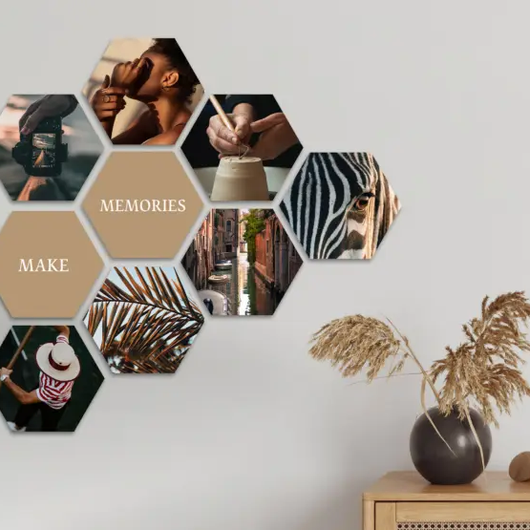 Hexagon-Fotowand