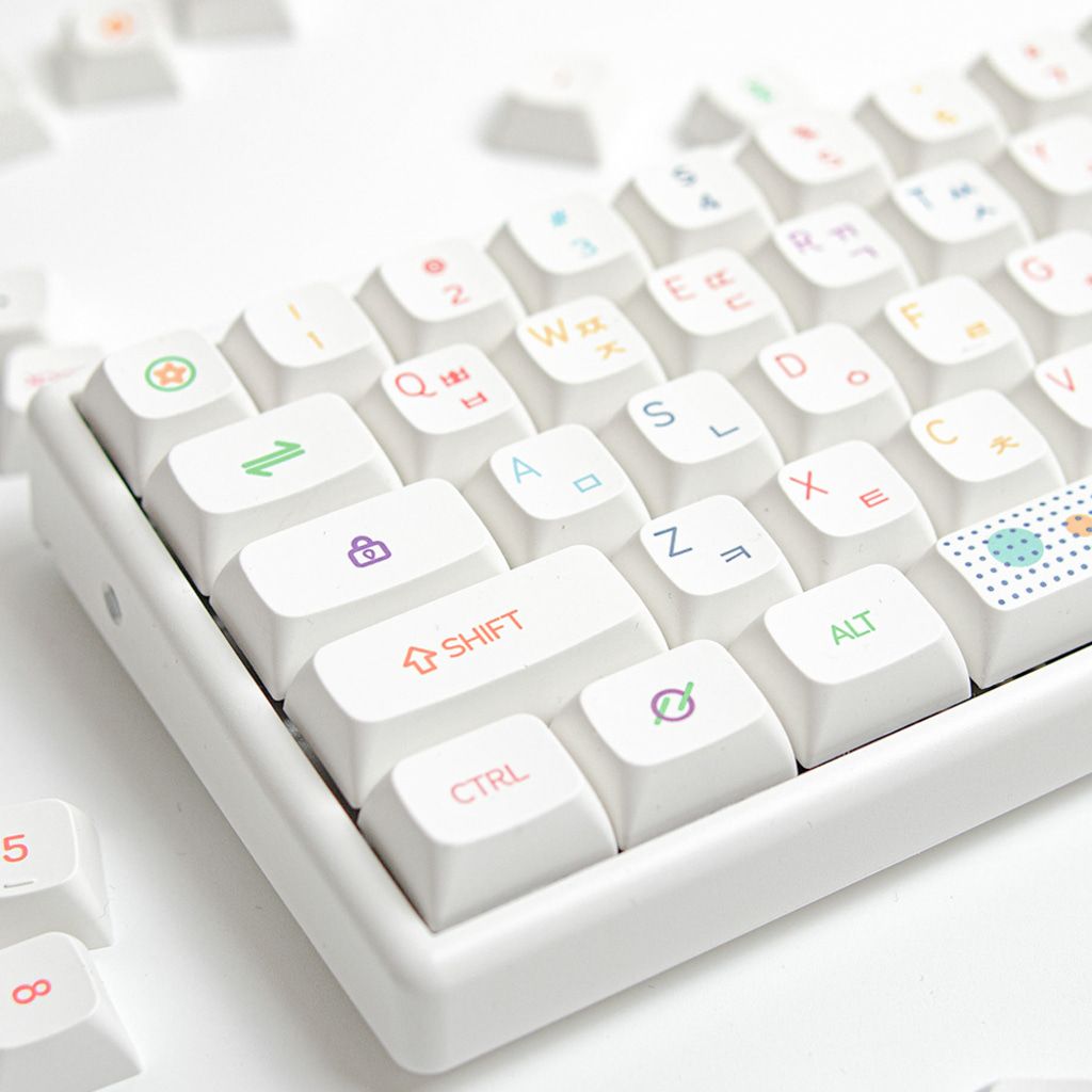 포인트 컬러 화이트 한글 XDA 키캡
