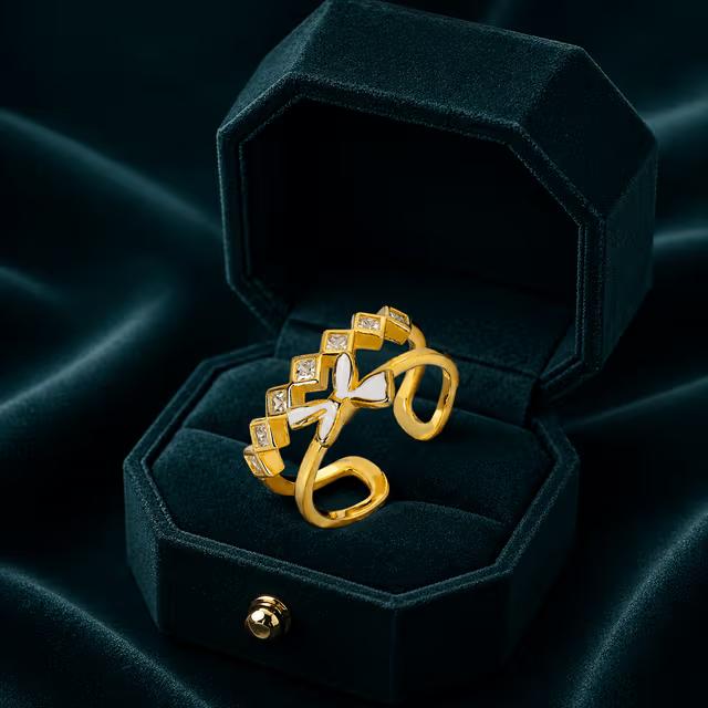 925 Silver Gold Plated Ring
