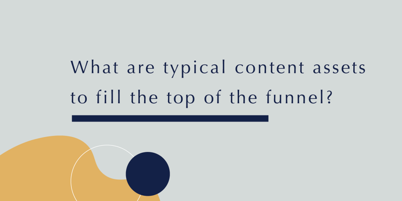 Blog post on typical content assets to fill the top of the funnel||Blog post on typical content assets to fill the top of the funnel