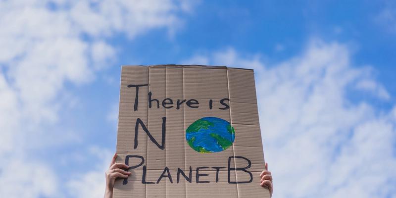 No planet B signs held by people