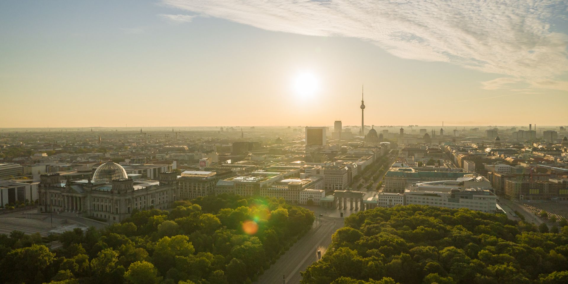 Arial view of Berlin landscape