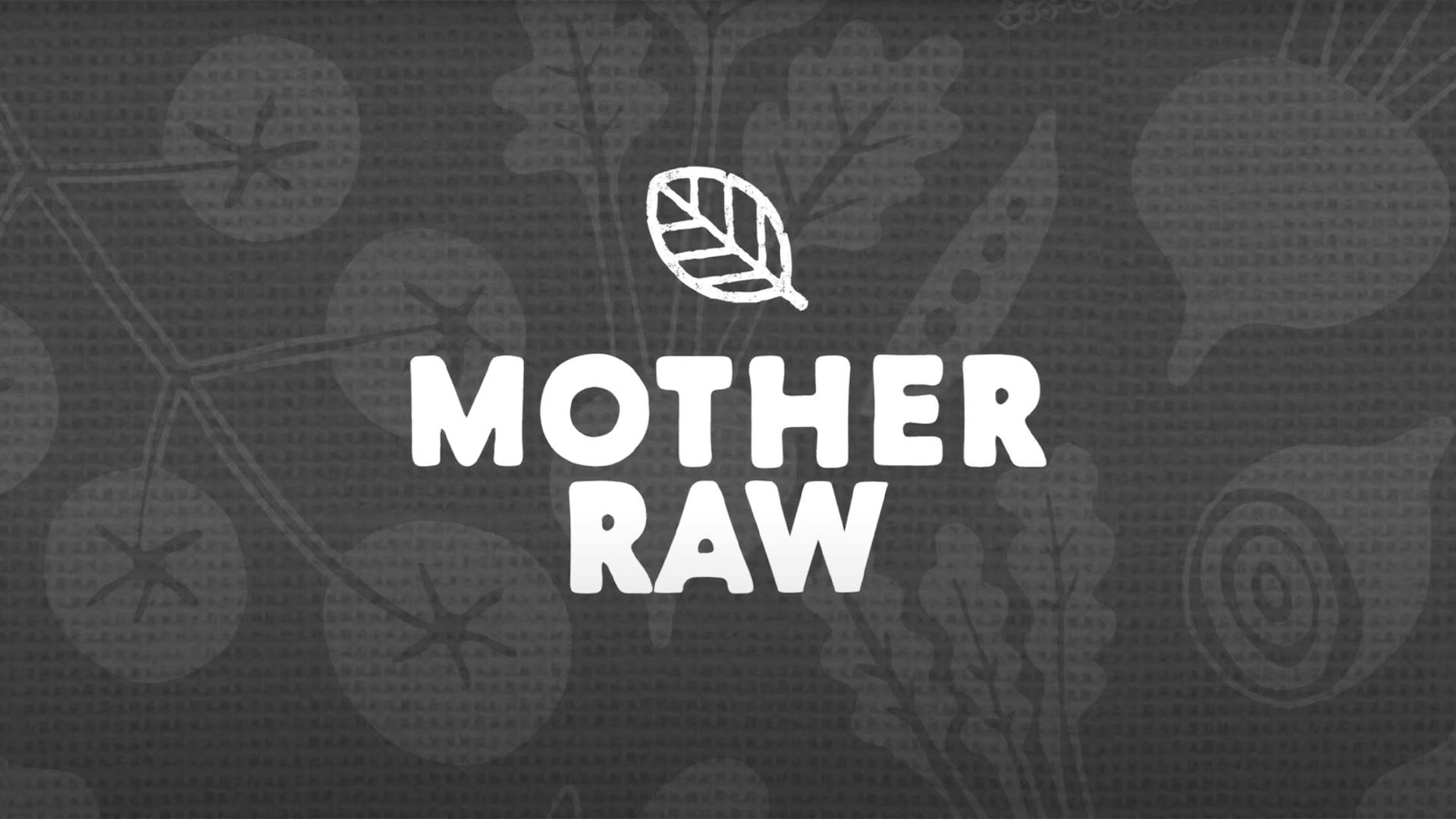 Mother Raw logo against illustrations