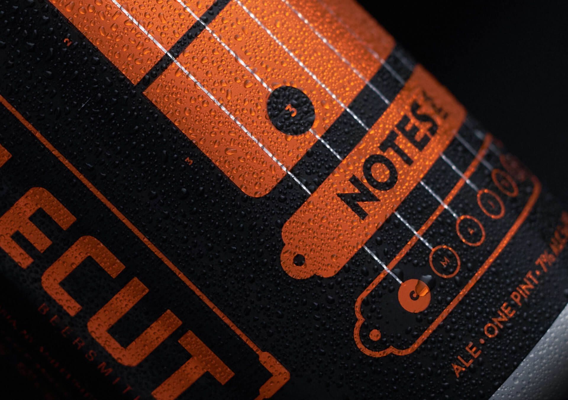 Close up of Notes IPA beer design.