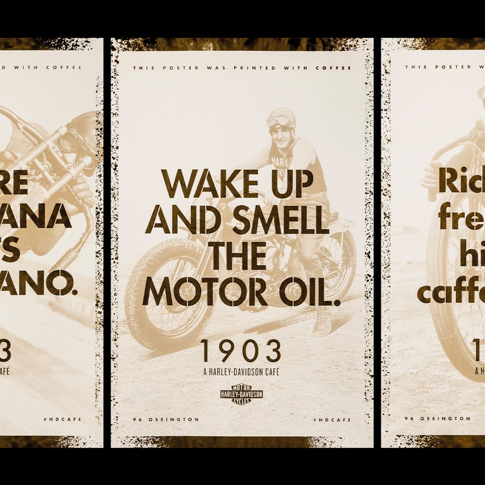 A series of three posters for the 1903 cafe