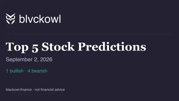 Top 5 stock predictions for September 2, 2026