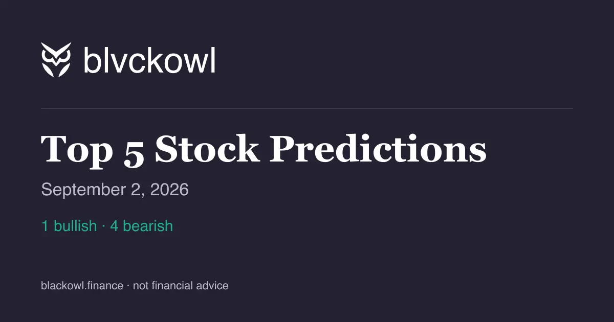 Top 5 stock predictions for September 2, 2026
