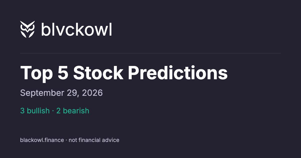 Top 5 stock predictions for September 29, 2026