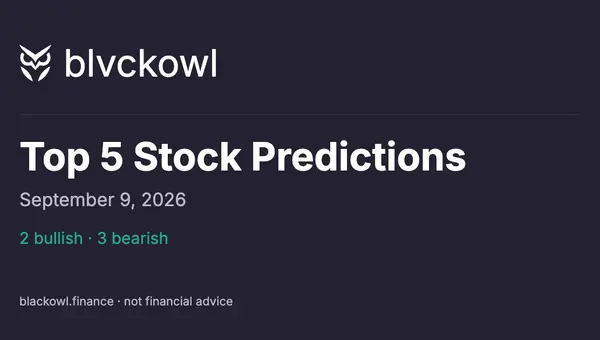 Top 5 stock predictions for September 9, 2026
