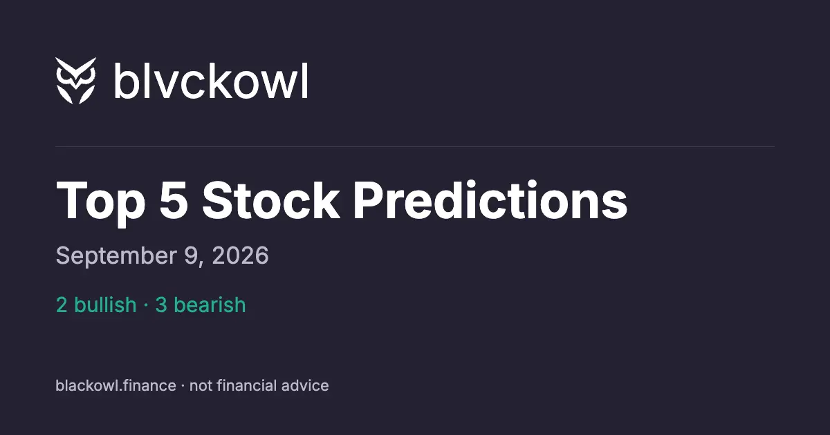 Top 5 stock predictions for September 9, 2026