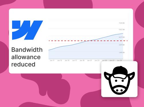 webflow bandwith reduced how to avoid costs if you have video