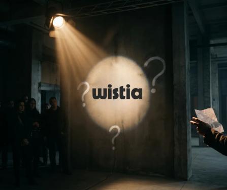 wistia alternatives with wistia projected onto a wall with question marks