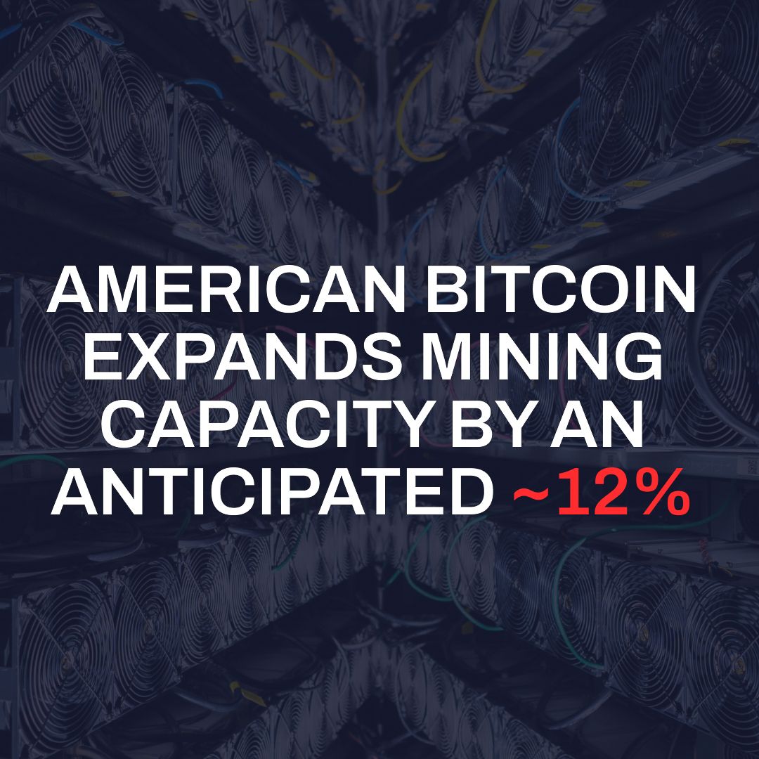 American Bitcoin Expands Mining Capacity by an Anticipated 12% in EH/s with 11,298 Additional ASICS