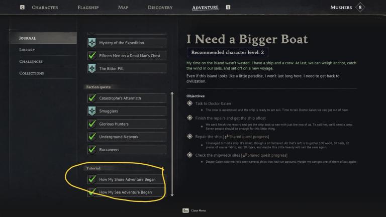 Windrose Tutorial Quests