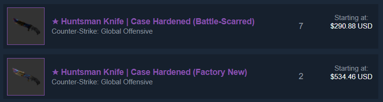 CS2 skins prices huntsman