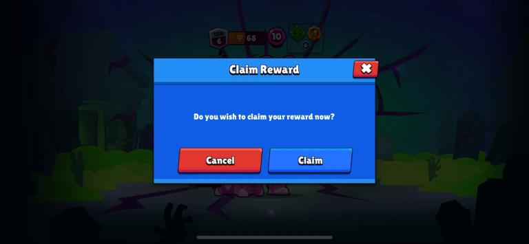 Claim Reward window in Brawl Stars