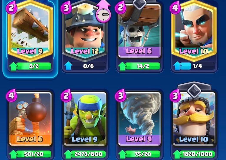 A screenshot of the Miner-Knight Combo Deck in Clash Royale.