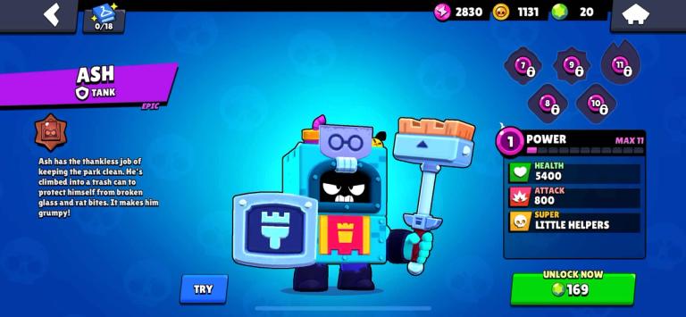Ash in Brawl Stars