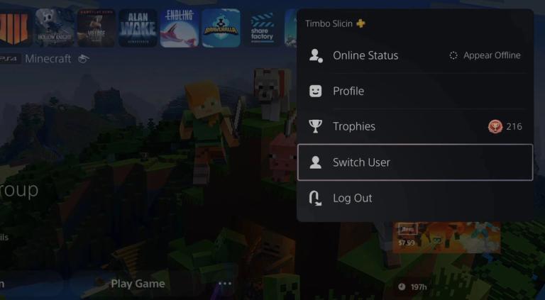 Switch User in PS5