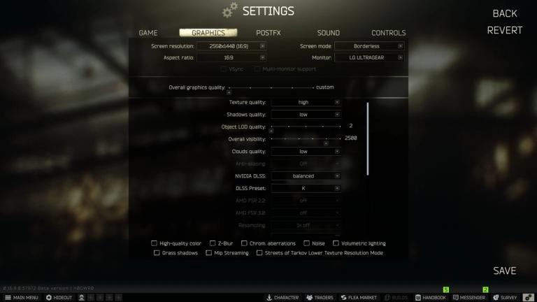 Escape From Tarkov Graphics Settings