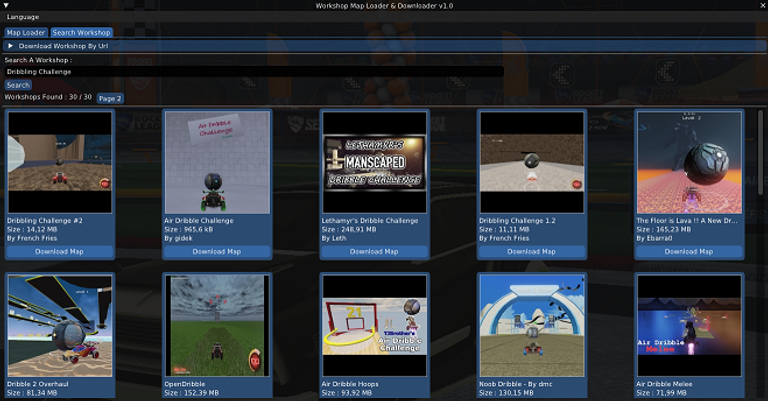 BakkesMod Search Workshop tab