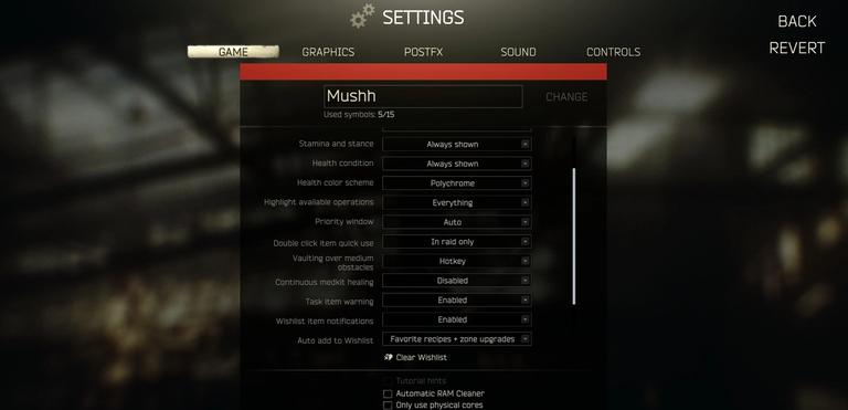 Escape From Tarkov Gaming Settings