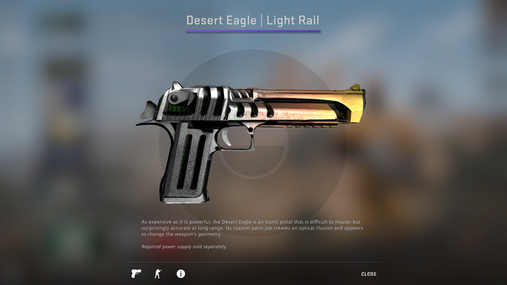 Desert Eagle cs skin light rail