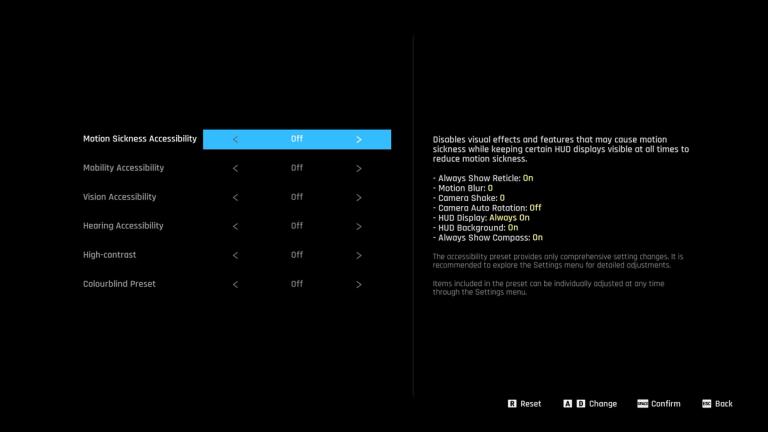 Stellar Blade Accessibility Settings
