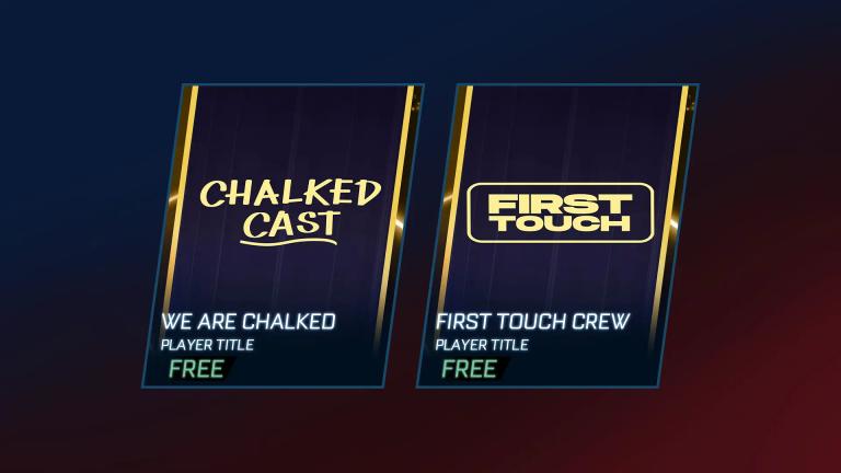 A preview of in-game titles for Chalked Cast vs First Touch