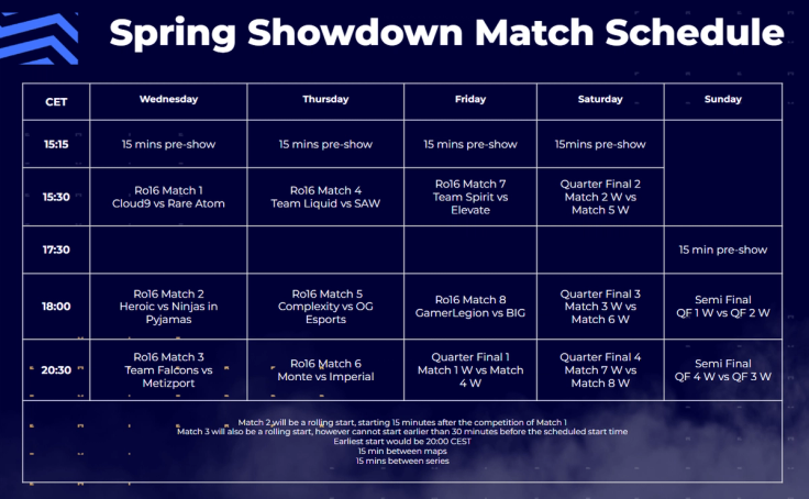 spring showdown 2024 schedule