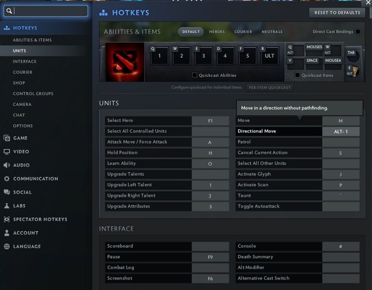 Directional Move in Dota 2