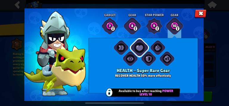 A screenshot of the Draco’s gear in Brawl Stars.