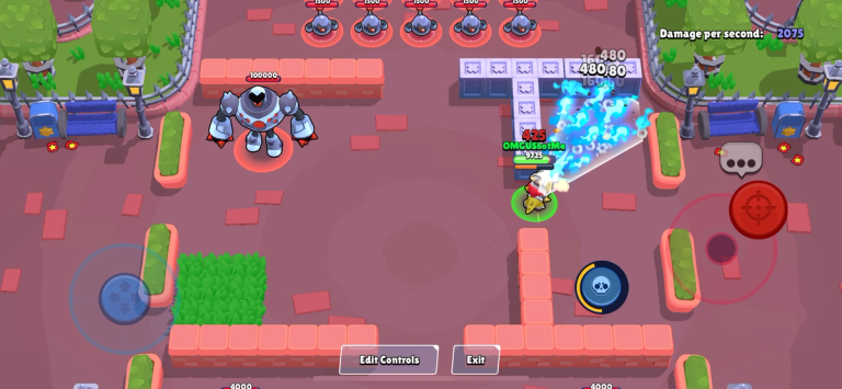 A screenshot of a practice session with Draco in Brawl Stars.