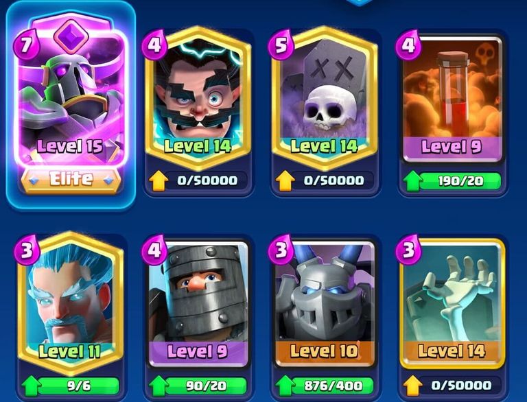 A screenshot of the P.E.K.K.A. Graveyard Deck in Clash Royale.