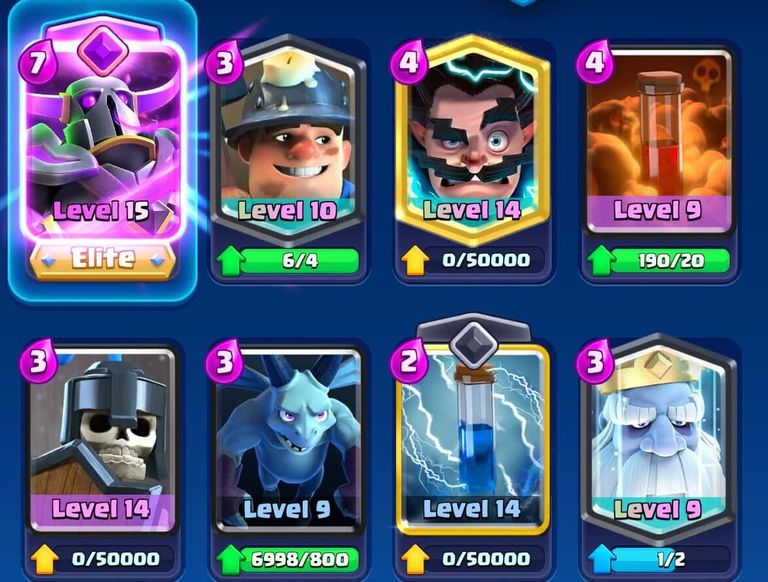 A screenshot of the Ghost P.E.K.K.A. Miner Control deck in Clash Royale.