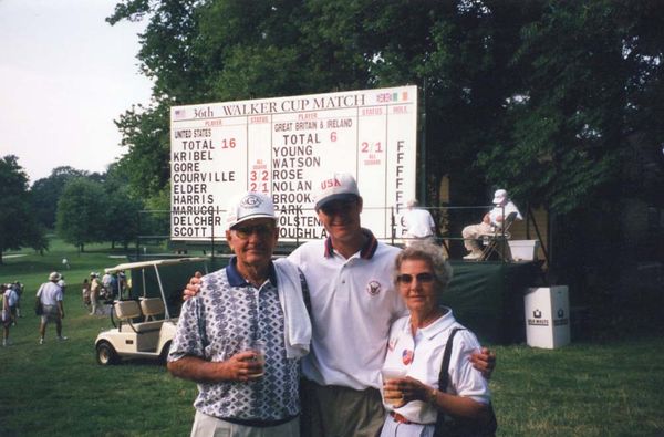 Brad Elder with grandparents after winning the Walker Cup
