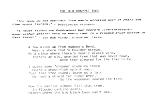 Bill Penn - The Old Crappie Tree Poem