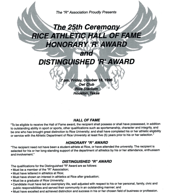 Disinguished "R" Award Program