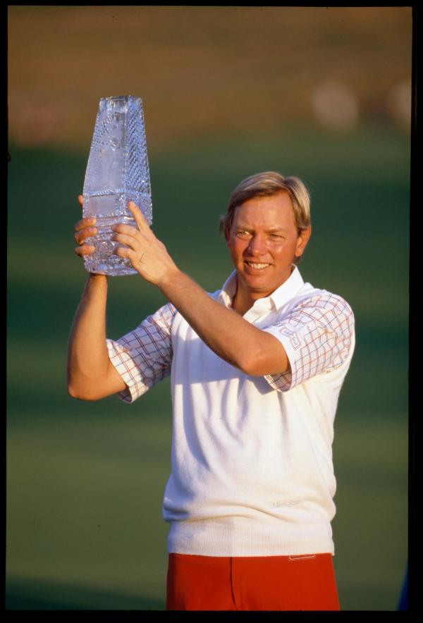 Hoisting the 1986 Players Championship trophy