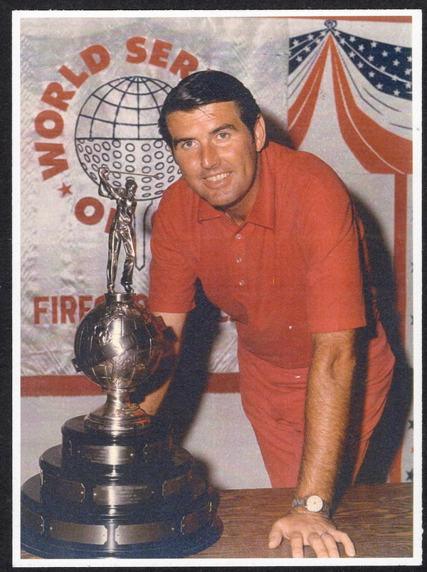 Charles Coody with the World Series of Golf trophy