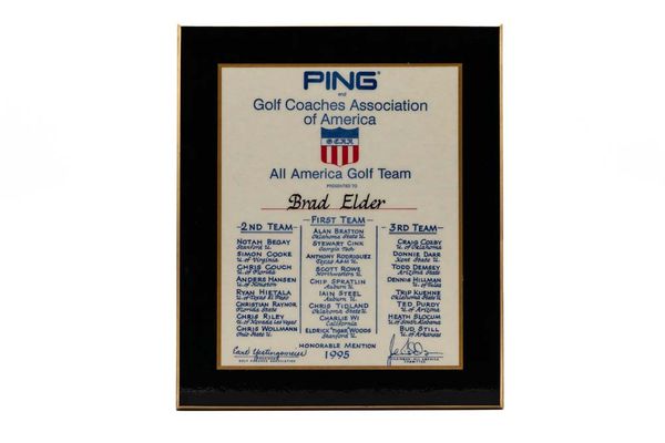 Brad Elder on the 1995 All America Golf Team 