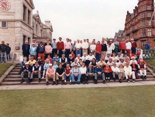 Group photo of Epps and family in St. Andrews, Scotland
