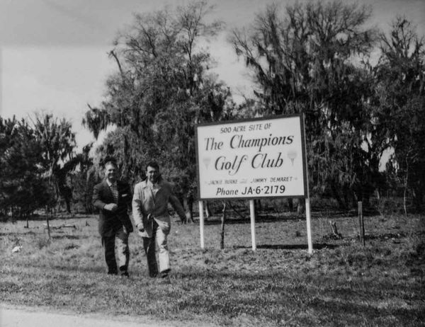 Jack Burke Jr. and Jimmy Demaret break ground on Champions Golf Club
