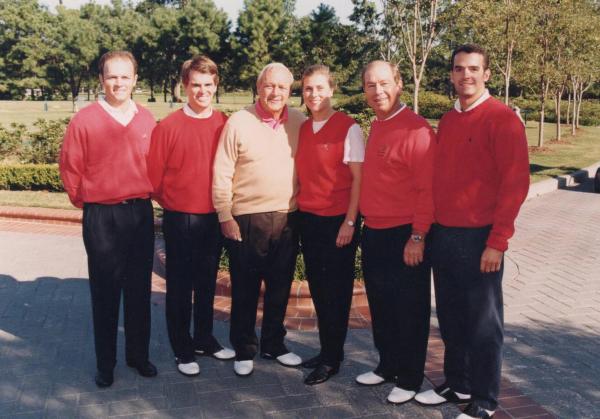 Matt McConnell, Jim Nittoli, Arnold Palmer, Lisa Fleming Edgmon, Dick Harmon and John Harmon