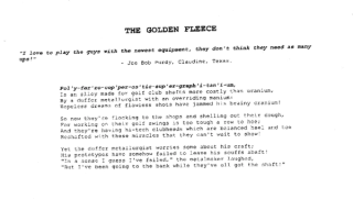 Bill Penn - The Golden Fleece Poem